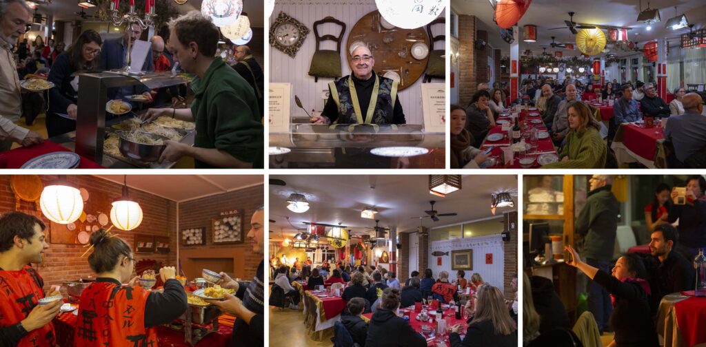 Diferentes momentos en el restaurante La Fourchette de Collserola, en el Inout Hostel,  celebrando la llegada del año nuevo chino.